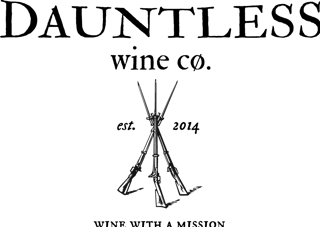 Dauntless Wine Co Logo Three muskets with bayonets forming a tripod