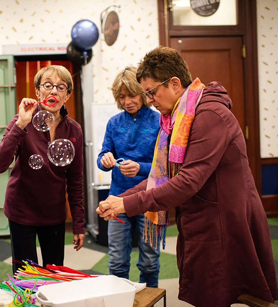 RVP Leadership makes and blows bubbles